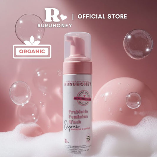 3- Prebiotic Feminine Wash, Organic Aloe Vera & Centella | RURUHONEY