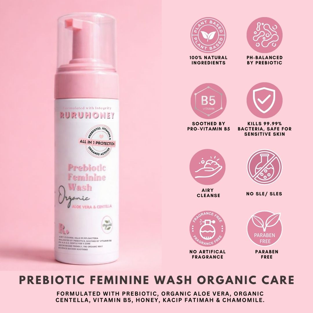 3- Prebiotic Feminine Wash, Organic Aloe Vera & Centella
