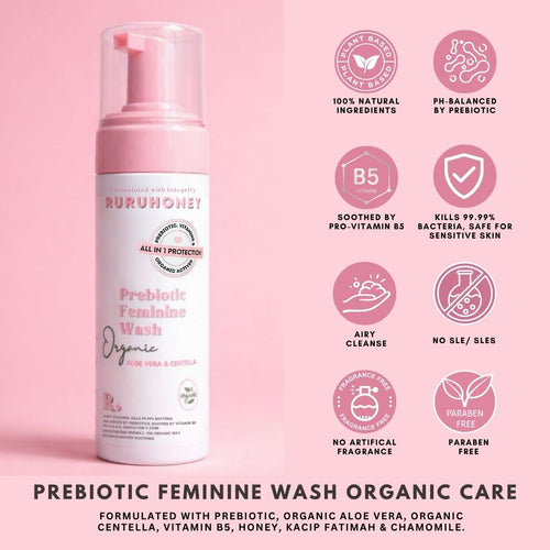 3- Prebiotic Feminine Wash, Organic Aloe Vera & Centella